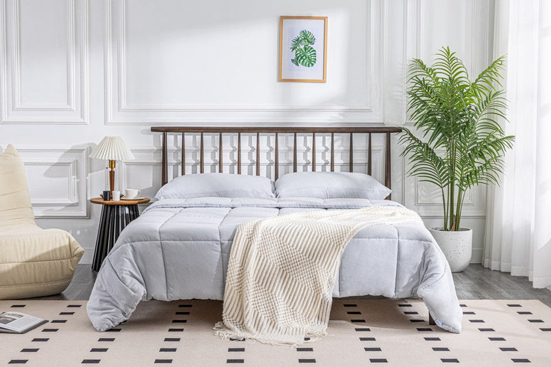MLILY Soft Washed Down Alternative Comforter Light Gray product view