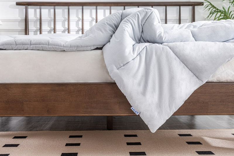 MLILY Soft Washed Down Alternative Comforter Light Gray lifestyle image