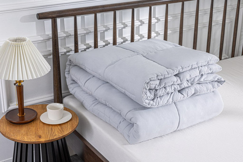 MLILY Soft Washed Down Alternative Comforter Light Gray alternate view