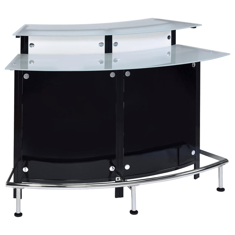 Keystone Curved Glass Top Home Bar Wine Cabinet Black - detail 3