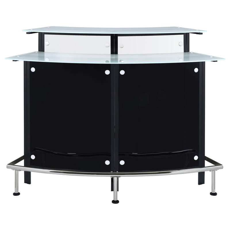 Keystone Curved Glass Top Home Bar Wine Cabinet Black - detail 4