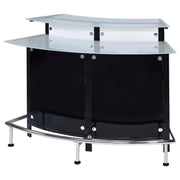 Keystone Curved Glass Top Home Bar Wine Cabinet Black - detail 5