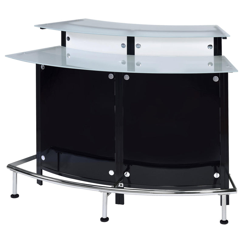 Keystone Curved Glass Top Home Bar Wine Cabinet Black - detail 5