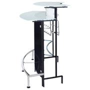Keystone Curved Glass Top Home Bar Wine Cabinet Black - detail 6