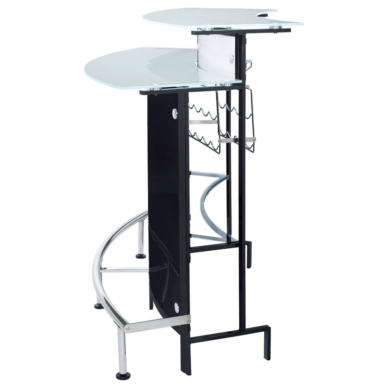 Keystone Curved Glass Top Home Bar Wine Cabinet Black - detail 6