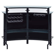 Keystone Curved Glass Top Home Bar Wine Cabinet Black - detail 7