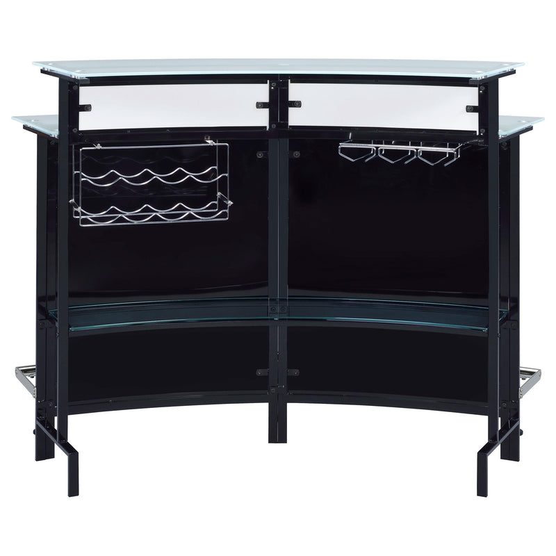 Keystone Curved Glass Top Home Bar Wine Cabinet Black - detail 7