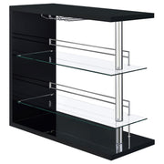Prescott Rectangular Home Wine Table Black High Gloss - alternate view