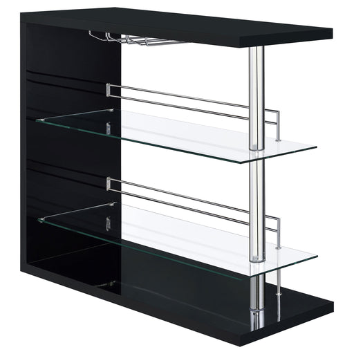 Prescott Rectangular Home Wine Table Black High Gloss - alternate view