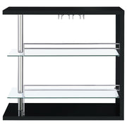 Prescott Rectangular Home Wine Table Black High Gloss - detail 4