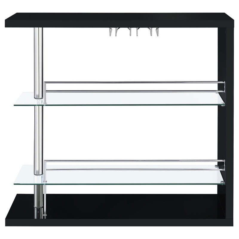 Prescott Rectangular Home Wine Table Black High Gloss - detail 4