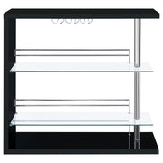 Prescott Rectangular Home Wine Table Black High Gloss - detail 6
