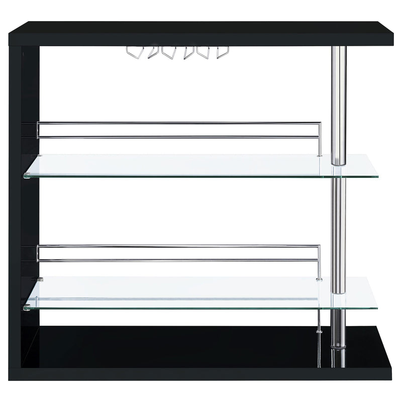 Prescott Rectangular Home Wine Table Black High Gloss - detail 6