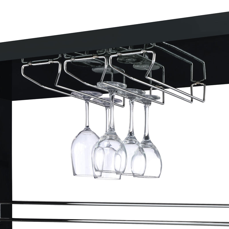Prescott Rectangular Home Wine Table Black High Gloss - detail 7
