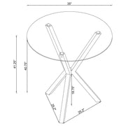 Denali Round 35-inch Glass Top Bistro Bar Table Chrome - detail 3