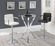 Denali Round 35-inch Glass Top Bistro Bar Table Chrome - detail 4