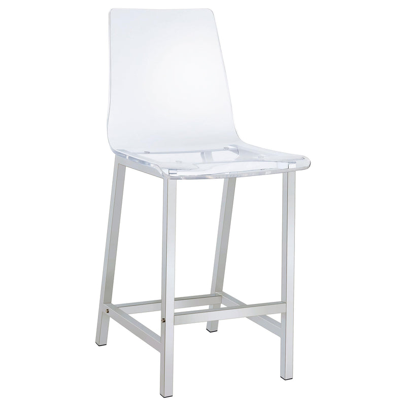Juelia Clear Acrylic Counter Chair Chrome (Set of 2) - detail 3