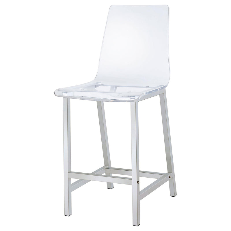 Juelia Clear Acrylic Counter Chair Chrome (Set of 2) - detail 5