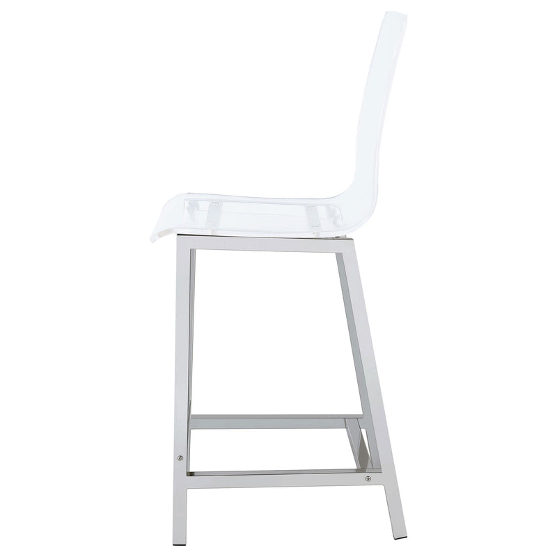 Juelia Clear Acrylic Counter Chair Chrome (Set of 2) - detail 6