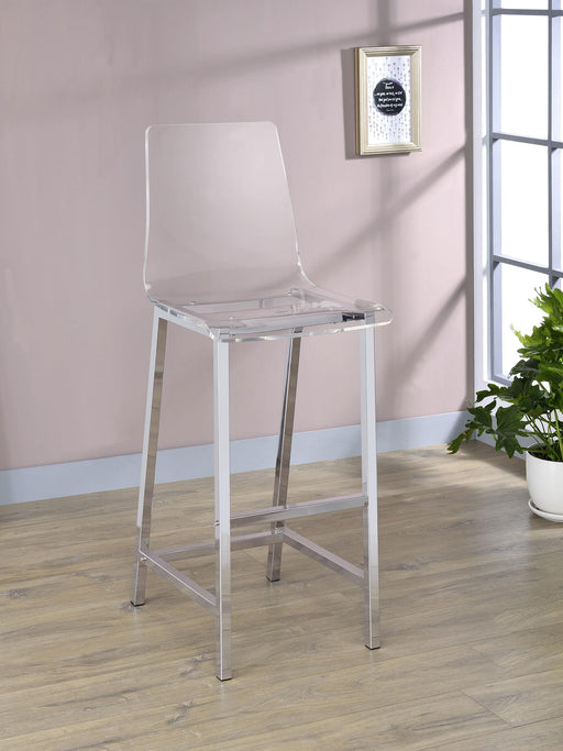 Juelia Clear Acrylic Bar Chair Chrome (Set of 2) - alternate view