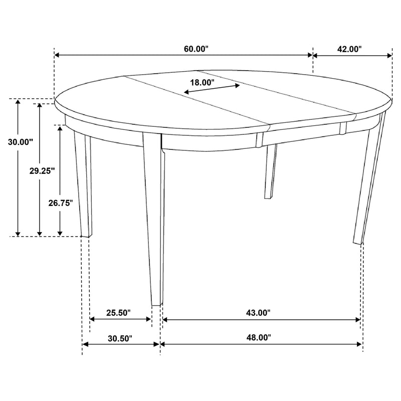 Gabriel Oval 60-inch Extension Leaf Dining Table Cappuccino - detail 6