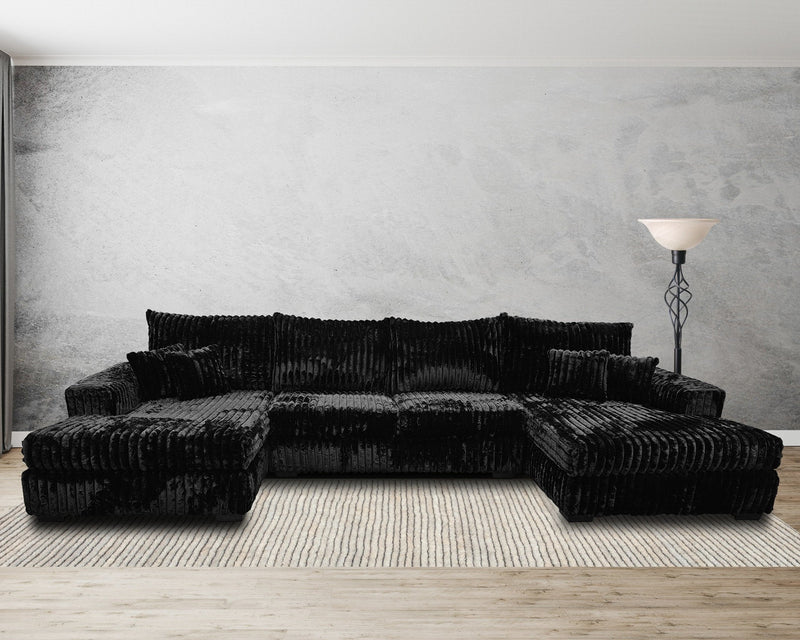 Black Double Chaise Sectional