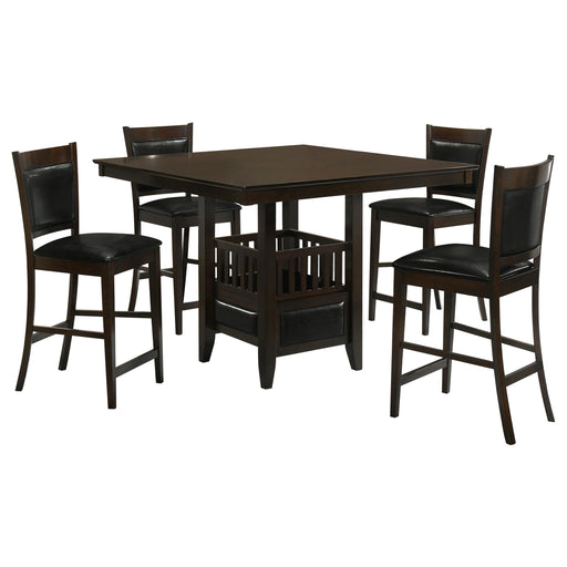 Jaden 5-piece Square Counter Height Dining Set Espresso - alternate view