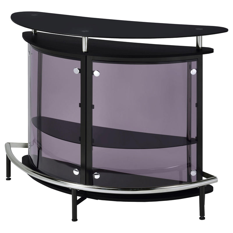 Amarillo Freestanding Glass Top Home Bar Wine Cabinet Black - detail 5