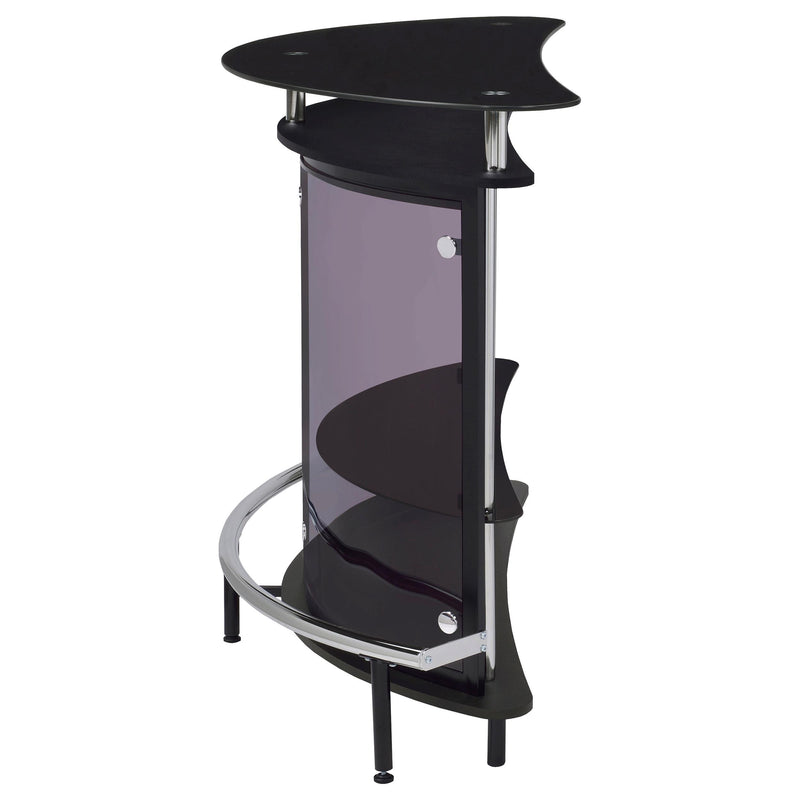 Amarillo Freestanding Glass Top Home Bar Wine Cabinet Black - detail 6