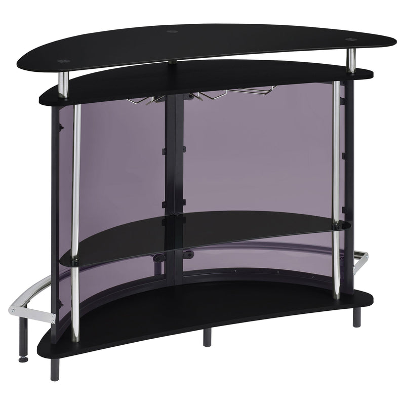Amarillo Freestanding Glass Top Home Bar Wine Cabinet Black - detail 7