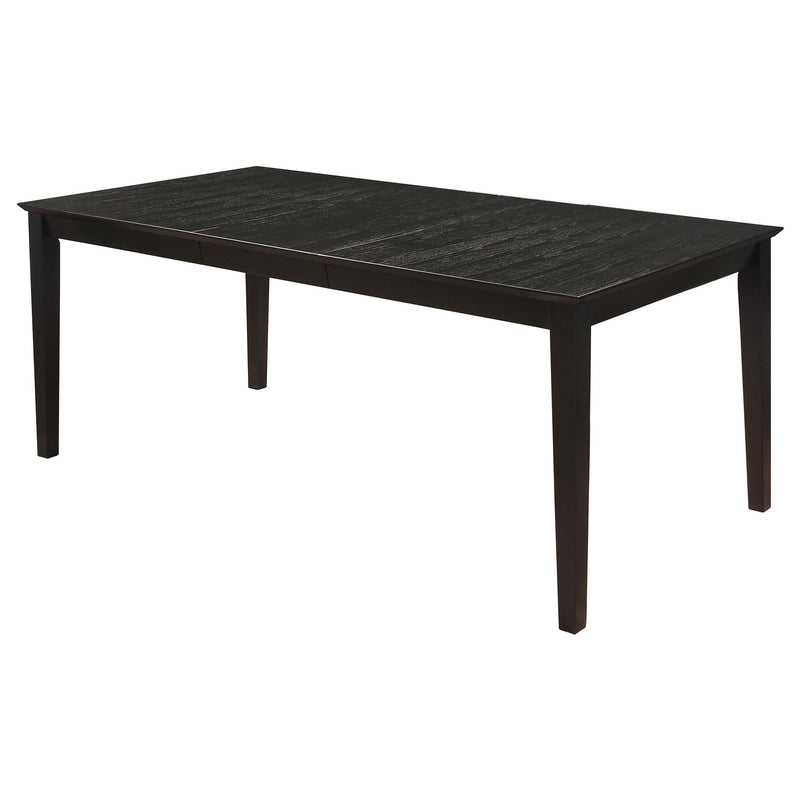 Louise Rectangular 78-inch Extension Leaf Dining Table Black - alternate view