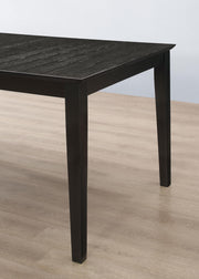 Louise Rectangular 78-inch Extension Leaf Dining Table Black - detail 3