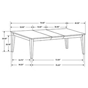 Louise Rectangular 78-inch Extension Leaf Dining Table Black - detail 5