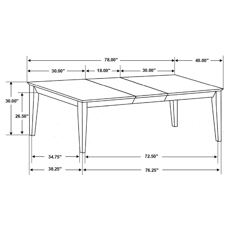 Louise Rectangular 78-inch Extension Leaf Dining Table Black - detail 5