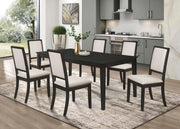 Louise Rectangular 78-inch Extension Leaf Dining Table Black - detail 6