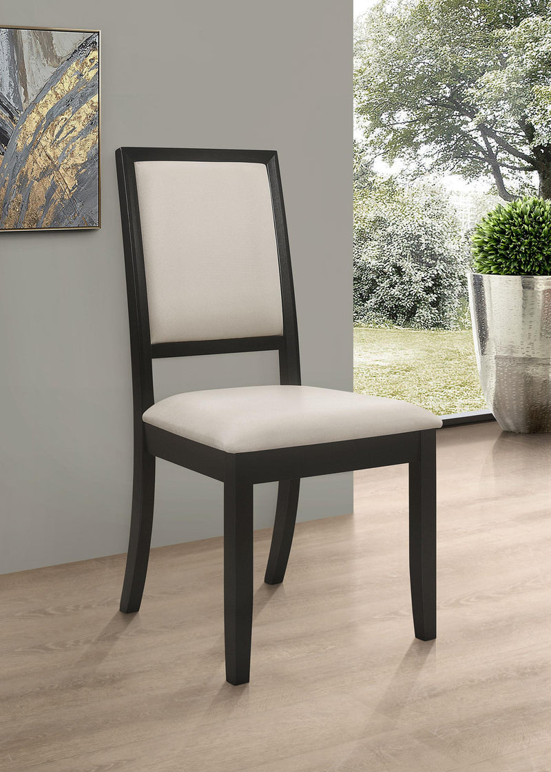 Louise Upholstered Wood Dining Side Chair Black (Set of 2) - alternate view