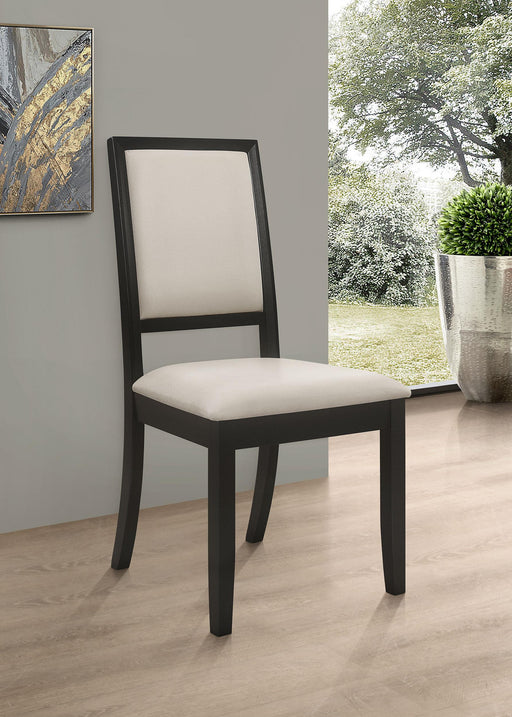 Louise Upholstered Wood Dining Side Chair Black (Set of 2) - alternate view