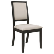 Louise Upholstered Wood Dining Side Chair Black (Set of 2) - detail 3