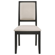 Louise Upholstered Wood Dining Side Chair Black (Set of 2) - detail 4