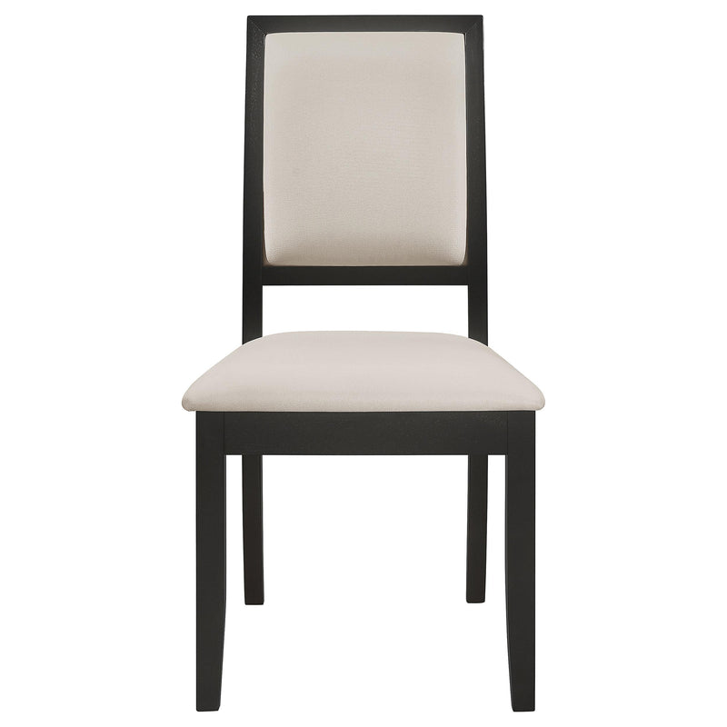 Louise Upholstered Wood Dining Side Chair Black (Set of 2) - detail 4
