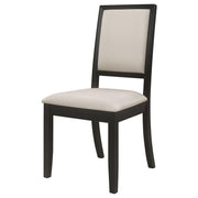 Louise Upholstered Wood Dining Side Chair Black (Set of 2) - detail 5