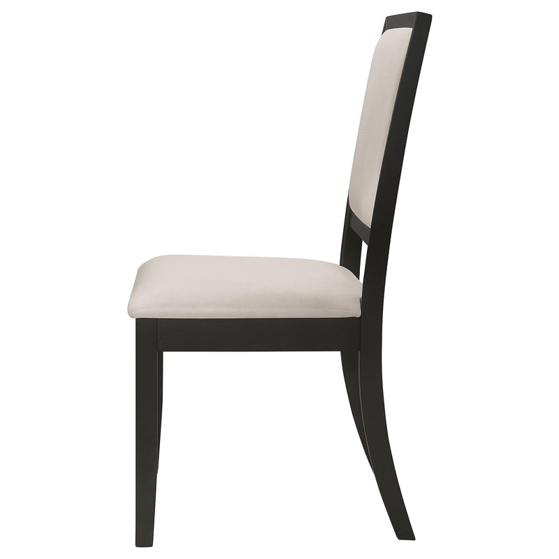Louise Upholstered Wood Dining Side Chair Black (Set of 2) - detail 6