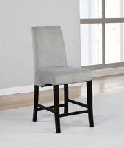 Stanton Velvet Upholstered Counter Chair Grey (Set of 2) - alternate view