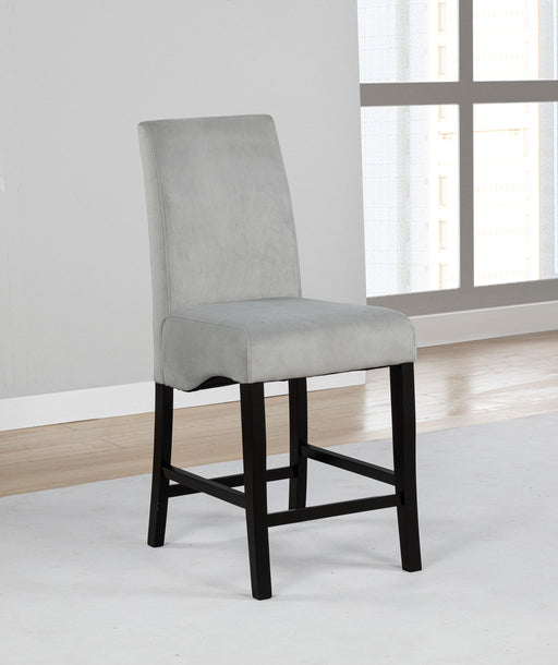 Stanton Velvet Upholstered Counter Chair Grey (Set of 2) - alternate view
