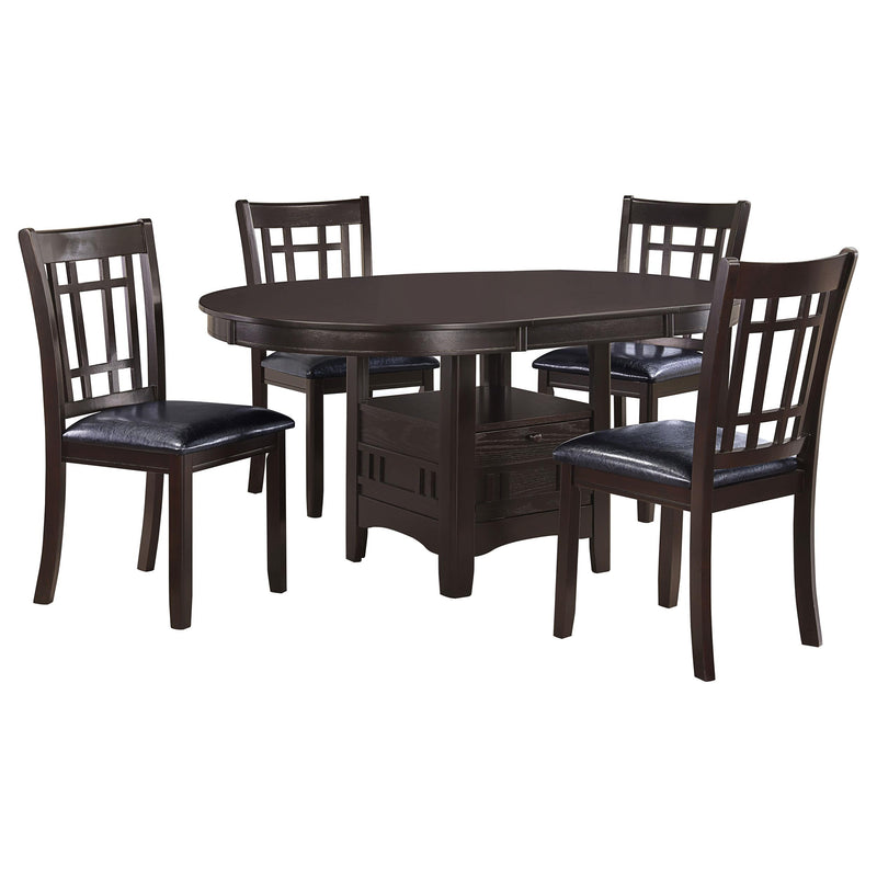 Lavon 5-piece Oval Extension Leaf Dining Set Espresso - alternate view