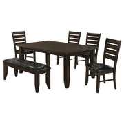 Dalila 6-piece Rectangular Dining Table Set Cappuccino - alternate view