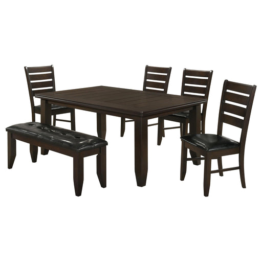 Dalila 6-piece Rectangular Dining Table Set Cappuccino - alternate view