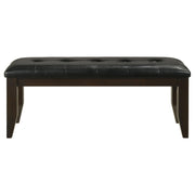 Dalila Leatherette Upholstered Wood Dining Bench Cappuccino - detail 3