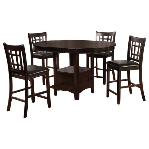 Lavon 5-piece Oval Counter Height Dining Set Espresso - alternate view