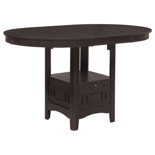 Lavon Oval 60-inch Counter Height Extension Dining Table Espresso - alternate view